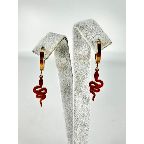 Rose Yılan Desenli Küpe Rose Yılan Desenli Küpe